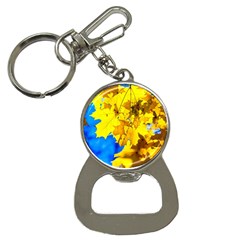 Yellow Maple Leaves Bottle Opener Key Chains by FunnyCow