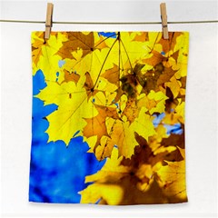 Yellow Maple Leaves Face Towel by FunnyCow