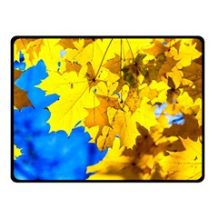 Yellow Maple Leaves Fleece Blanket (small) by FunnyCow