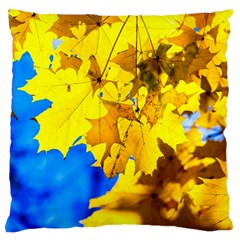 Yellow Maple Leaves Large Cushion Case (one Side) by FunnyCow