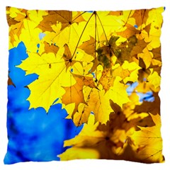 Yellow Maple Leaves Standard Flano Cushion Case (two Sides) by FunnyCow