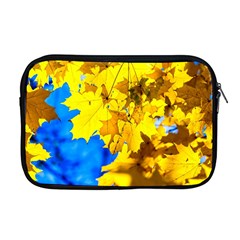 Yellow Maple Leaves Apple Macbook Pro 17  Zipper Case by FunnyCow