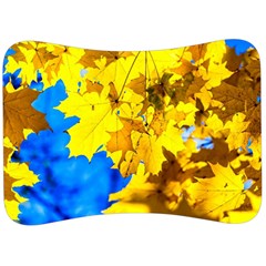 Yellow Maple Leaves Velour Seat Head Rest Cushion by FunnyCow