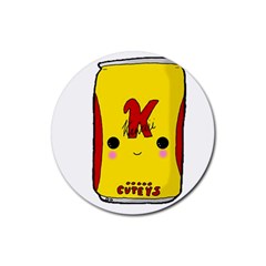 Kawaii Cute Tennants Lager Can Rubber Coaster (round)  by CuteKawaii1982