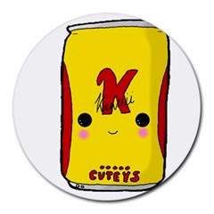 Kawaii Cute Tennants Lager Can Round Mousepads by CuteKawaii1982