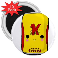 Kawaii Cute Tennants Lager Can 3  Magnets (10 Pack)  by CuteKawaii1982