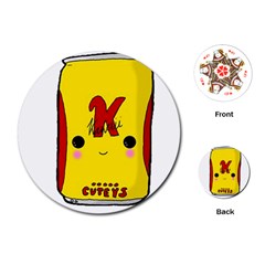 Kawaii Cute Tennants Lager Can Playing Cards (round) 