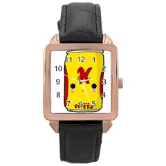 Kawaii Cute Tennants Lager Can Rose Gold Leather Watch 