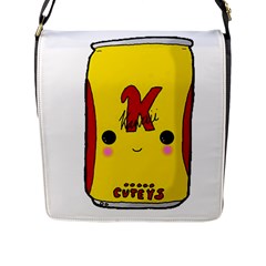 Kawaii Cute Tennants Lager Can Flap Messenger Bag (l)  by CuteKawaii1982