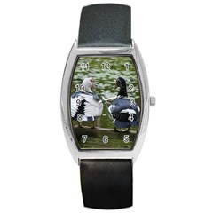 Muscovy Ducks At The Pond Barrel Style Metal Watch by IIPhotographyAndDesigns