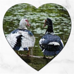 Muscovy Ducks At The Pond Jigsaw Puzzle (heart) by IIPhotographyAndDesigns