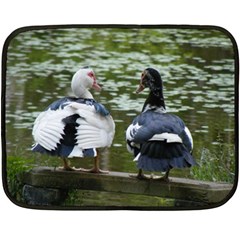 Muscovy Ducks At The Pond Double Sided Fleece Blanket (mini)  by IIPhotographyAndDesigns