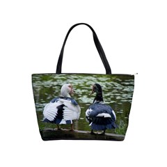 Muscovy Ducks At The Pond Shoulder Handbags by IIPhotographyAndDesigns