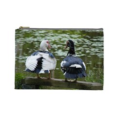 Muscovy Ducks At The Pond Cosmetic Bag (large) by IIPhotographyAndDesigns