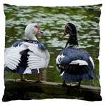 Muscovy Ducks at the Pond Large Cushion Case (Two Sides) Front