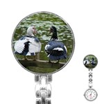 Muscovy Ducks at the Pond Stainless Steel Nurses Watch Front