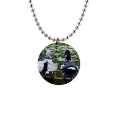 Muscovy Ducks At The Pond Button Necklaces by IIPhotographyAndDesigns