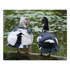 Muscovy Ducks At The Pond Double Sided Flano Blanket (large)  by IIPhotographyAndDesigns