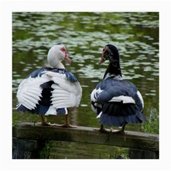 Muscovy Ducks At The Pond Medium Glasses Cloth by IIPhotographyAndDesigns