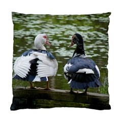 Muscovy Ducks At The Pond Standard Cushion Case (one Side) by IIPhotographyAndDesigns