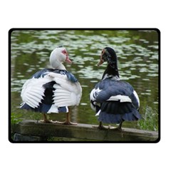 Muscovy Ducks At The Pond Fleece Blanket (small) by IIPhotographyAndDesigns