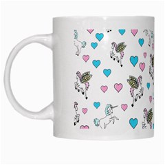 Unicorn, Pegasus And Hearts White Mug by IIPhotographyAndDesigns