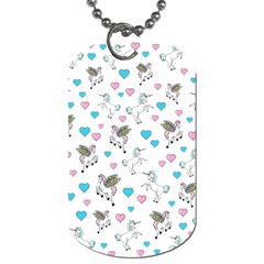 Unicorn, Pegasus And Hearts Dog Tag (one Side) by IIPhotographyAndDesigns