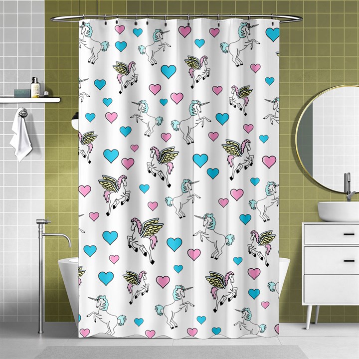 Unicron, Pegasus and Hearts Shower Curtain 48  x 72  (Small) 