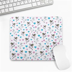 Unicorn, Pegasus And Hearts Large Mousepads by IIPhotographyAndDesigns