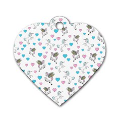 Unicorn, Pegasus And Hearts Dog Tag Heart (one Side) by IIPhotographyAndDesigns