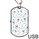 Unicorn, Pegasus and Hearts Dog Tag USB Flash (Two Sides) Front