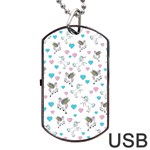 Unicorn, Pegasus and Hearts Dog Tag USB Flash (Two Sides) Back