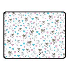 Unicorn, Pegasus And Hearts Double Sided Fleece Blanket (small)  by IIPhotographyAndDesigns