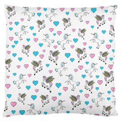 Unicorn, Pegasus And Hearts Standard Flano Cushion Case (one Side) by IIPhotographyAndDesigns