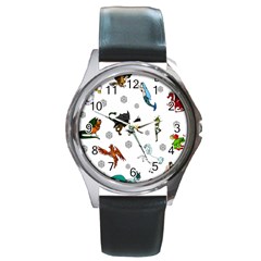 Dundgeon And Dragons Dice And Creatures Round Metal Watch by IIPhotographyAndDesigns