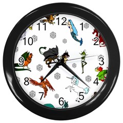 Dundgeon And Dragons Dice And Creatures Wall Clock (black) by IIPhotographyAndDesigns