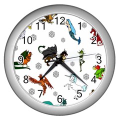 Dundgeon And Dragons Dice And Creatures Wall Clock (silver) by IIPhotographyAndDesigns