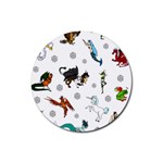 Dundgeon and Dragons Dice and Creatures Rubber Round Coaster (4 pack)  Front