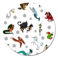 Dundgeon And Dragons Dice And Creatures Magnet 5  (round) by IIPhotographyAndDesigns