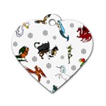 Dundgeon and Dragons Dice and Creatures Dog Tag Heart (Two Sides) Front