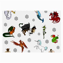 Dundgeon And Dragons Dice And Creatures Large Glasses Cloth by IIPhotographyAndDesigns