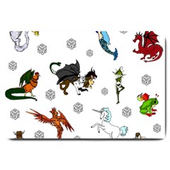 Dundgeon And Dragons Dice And Creatures Large Doormat  by IIPhotographyAndDesigns