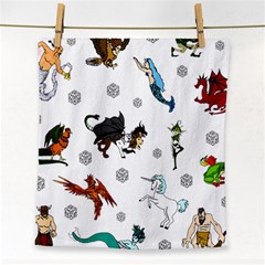 Dundgeon And Dragons Dice And Creatures Face Towel by IIPhotographyAndDesigns