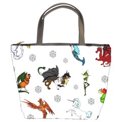 Dundgeon And Dragons Dice And Creatures Bucket Bags by IIPhotographyAndDesigns