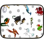 Dundgeon and Dragons Dice and Creatures Fleece Blanket (Mini) 35 x27  Blanket