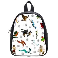 Dundgeon And Dragons Dice And Creatures School Bag (small) by IIPhotographyAndDesigns