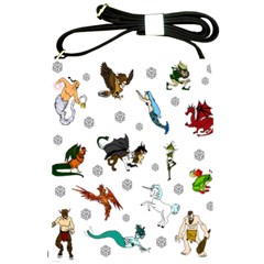 Dundgeon And Dragons Dice And Creatures Shoulder Sling Bags by IIPhotographyAndDesigns