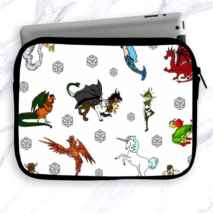 Dundgeon and Dragons Dice and Creatures Apple iPad 2/3/4 Zipper Cases