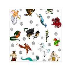 Dundgeon And Dragons Dice And Creatures Small Satin Scarf (square) by IIPhotographyAndDesigns