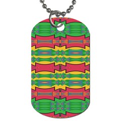 Shapes Rows Pattern                                       Dog Tag (one Side) by LalyLauraFLM